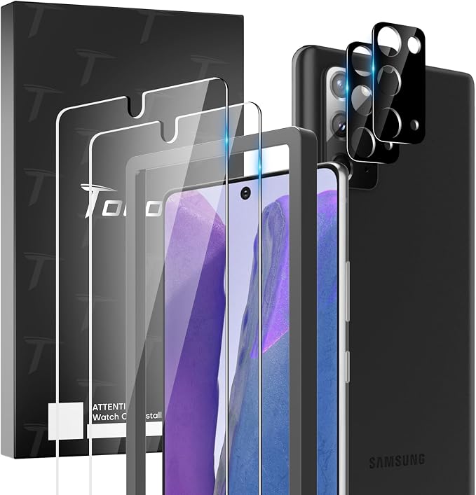 TOCOL 4 Pack fit for Samsung Galaxy Note 20 5G- 2 Pack Tempered Glass Screen