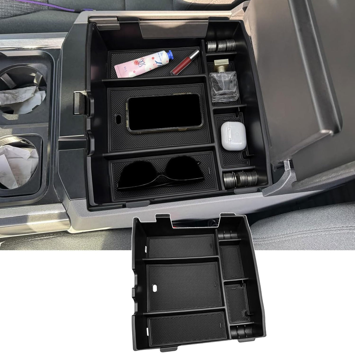 Zxiaochun Center Console Organizer for 2023-2026 Ford F250 F350 F450 F550
