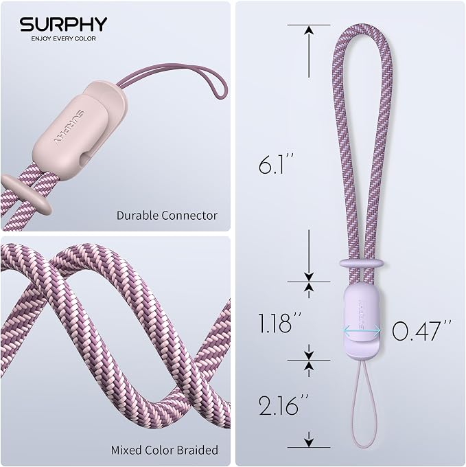 SURPHY 2 Pack Phone Lanyard for Cellphone Case, Phone Wrist Strap for Case