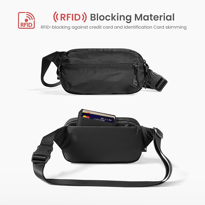 tomtoc 1.5L Sling Bag with RFID Blocking, Crossbody Bag Minimalist Chest