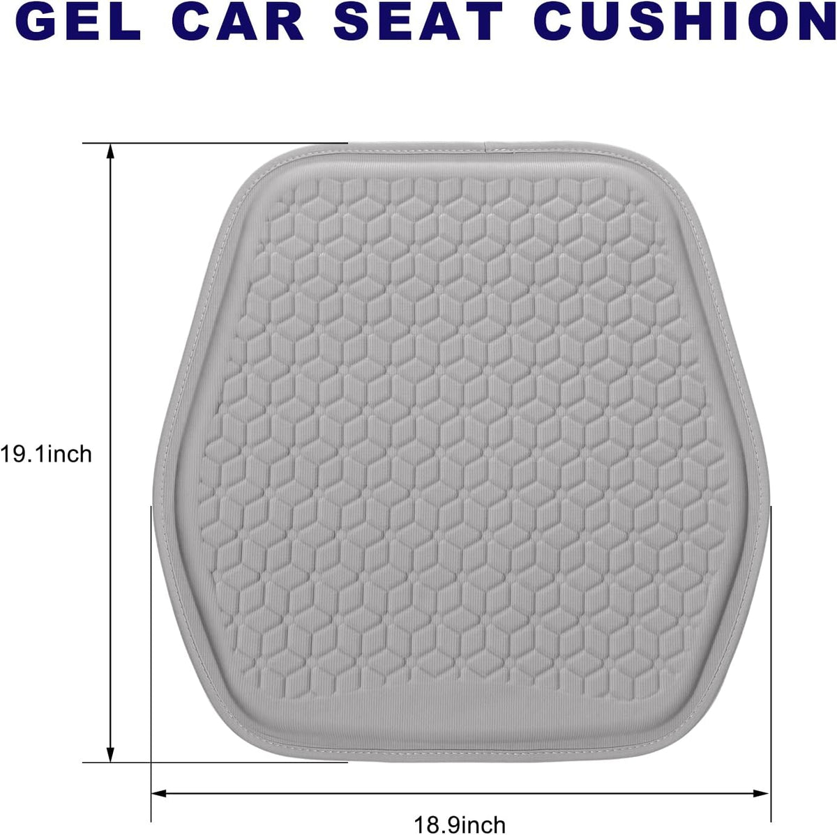 Gel Car Seat Cushion, Non-Slip Front Seat Bottom Cushion Pad, Gray