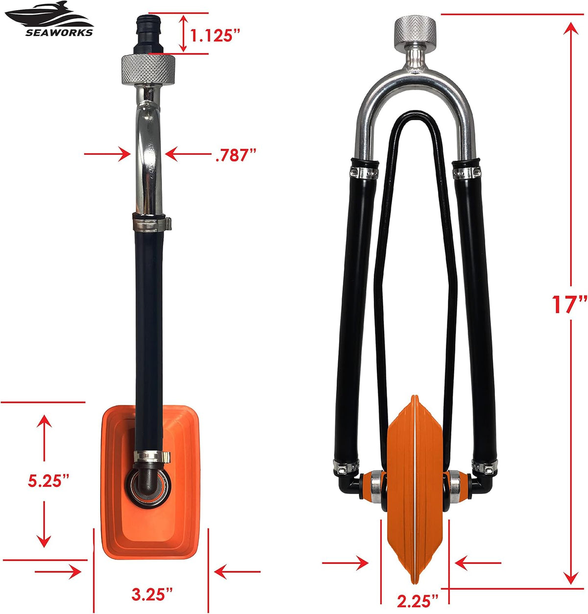 Steel Dual Feed Muff Style Heavy Duty Boat Motor Flusher - Antifreeze Winterization & Water Flush | 5/8 Inch Garden Hose Connection