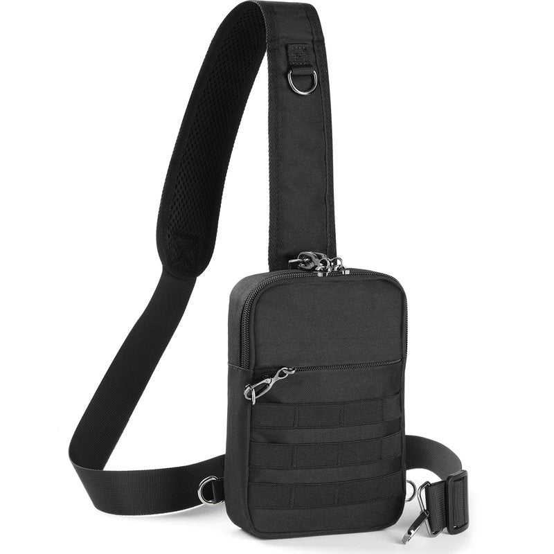 Sling Bag, Tactical Anti Theft Crossbody Bag with Zipper Lock RFID EDC Small Chest Bags for Men Women