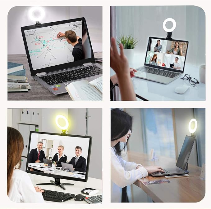 Selfila Ring Light 5 Inch USB Portable, 3200K-6500K Dimmable LED Clip on