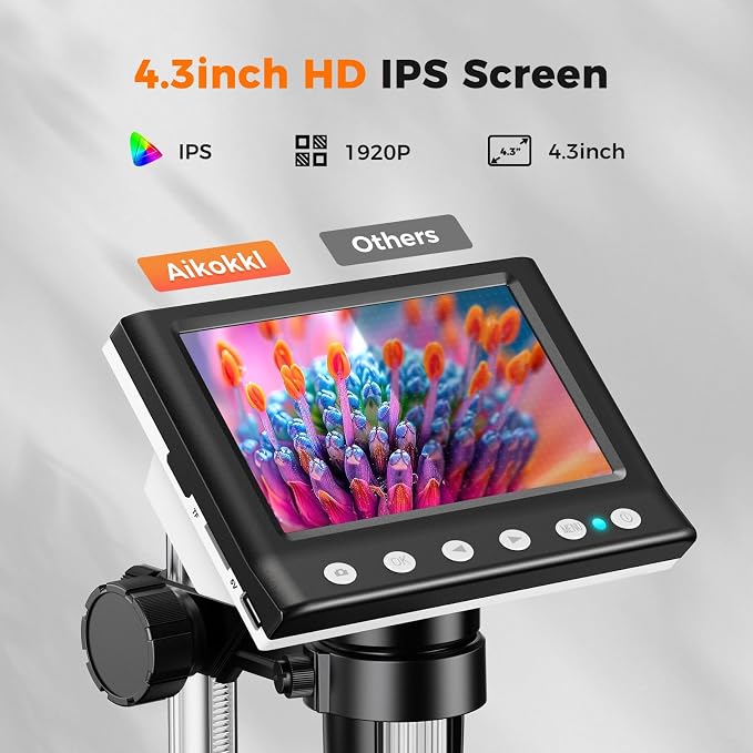 4.3 Inch LCD Digital Coin Microscope, 1000X USB Magnifier