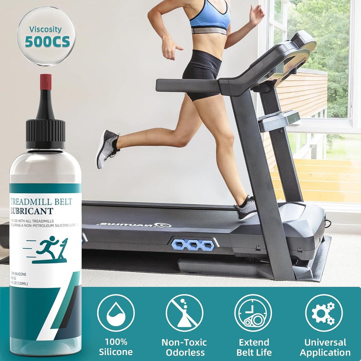 Silicone Treadmill Belt Lubricant - High-Temperature Resistant 100% Silicone | 4.2 Ounce with Application Tubes