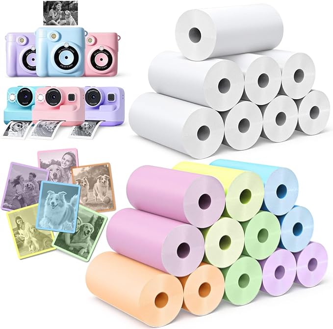 20 Rolls Instant Camera Refill Print Paper, HD Kidizoom Print Camera Paper