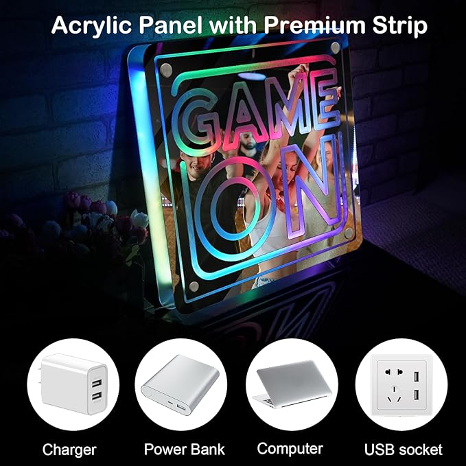 Game Neon Sign RGB Gaming LED Light DIY Color App Control Gamer Mirror Light Sign Gaming Wall Decor for Bedroom Studio Game Room in Christmas Party