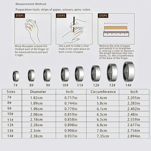 KIRAMA Smart Health Ring - Fitness Tracker with Heart Rate Monitor & Sleep Support | Ultra-Thin Design (Silver, Size 7)