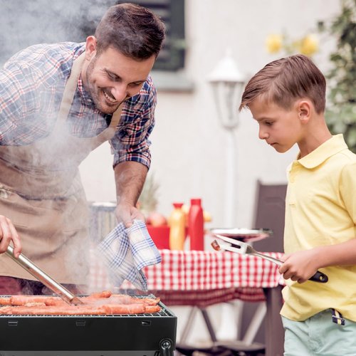 Kizmyee BBQ Barbecue Grill, Portable Folding Charcoal Barbecue Desk Tabletop Outdoor Stainless Steel Smoker BBQ for Picnic Garden Terrace Camping Travel