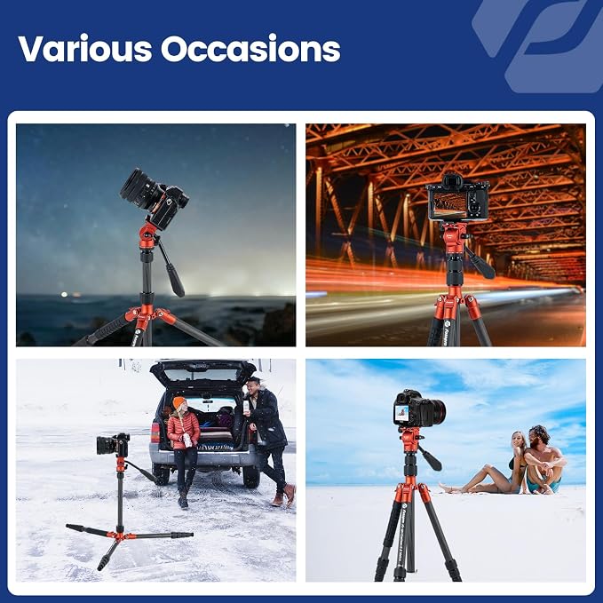 Fotopro 59" Carbon Fiber Travel Tripod