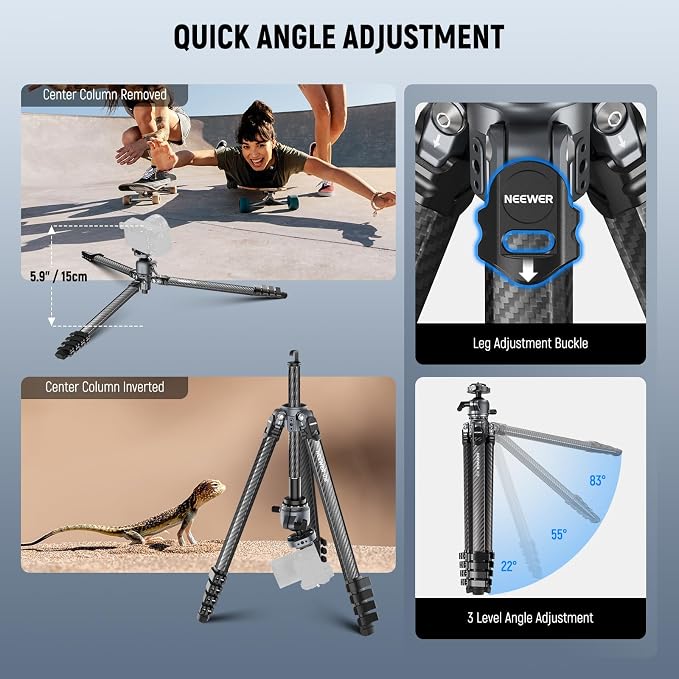 NEEWER LITETRIP LT38 61" Travel Tripod Carbon Fiber