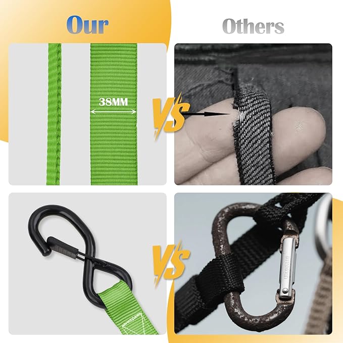 Ratchet Straps, 1.5 inch x 8.2 ft(4 Pack) Heavy Duty Tie Down Straps, Ratchet Tie Down Straps with Soft Loops-5,208 lbs (Green)