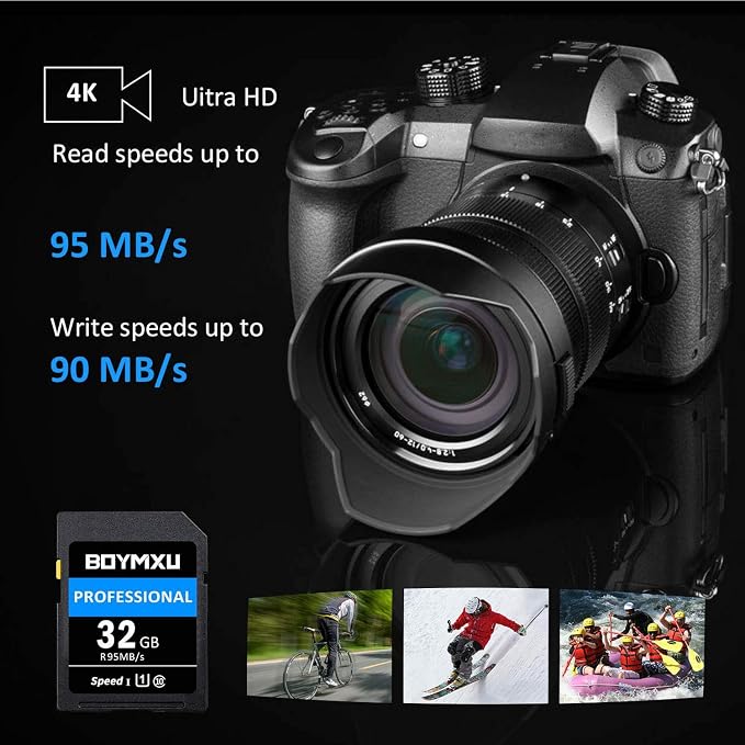 32GB Memory Card, BOYMXU Professional 1000 x Class 10 UHS-I U3 Card Compatible