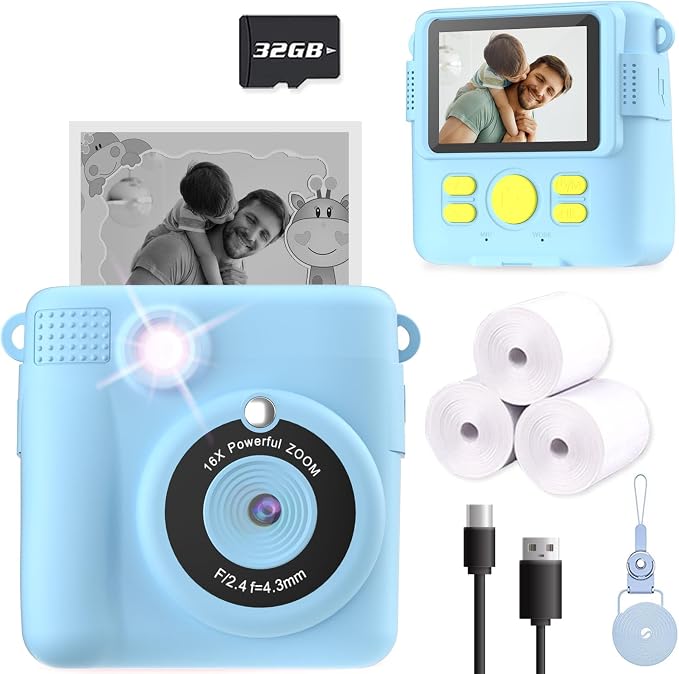 ESOXOFFORE Kids Camera Instant Print, Christmas Birthday Gifts