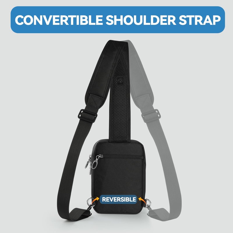 Sling Bag, Tactical Anti Theft Crossbody Bag with Zipper Lock RFID EDC Small Chest Bags for Men Women