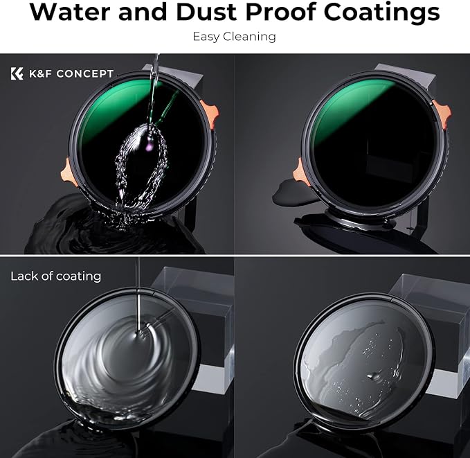 K&F CONCEPT 43mm ND4-64 ND Lens Filter Variable & CPL Polarizers Filter 2-in-1