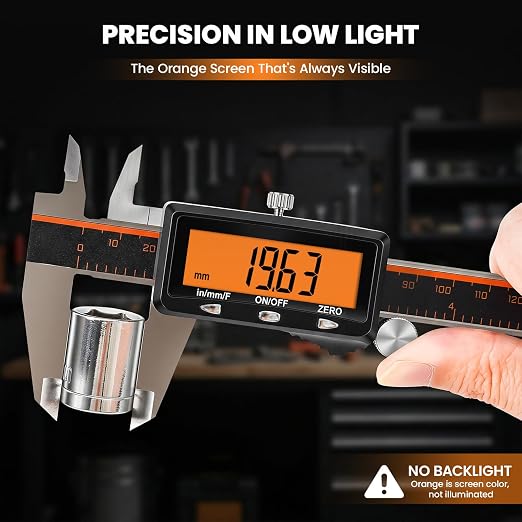 HARDELL Calipers 8", Rechargeable Digital Caliper
