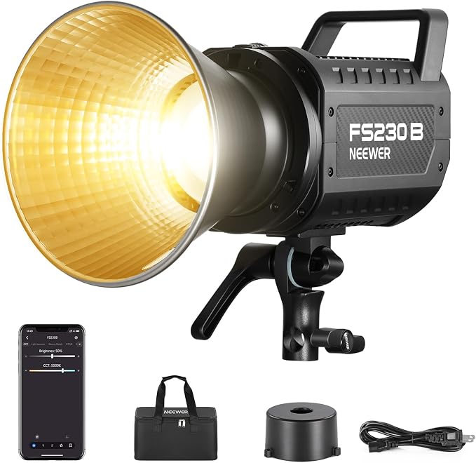 NEEWER FS230B LED Video Light 2.4G/APP Control, 230W Bi Color COB Silent