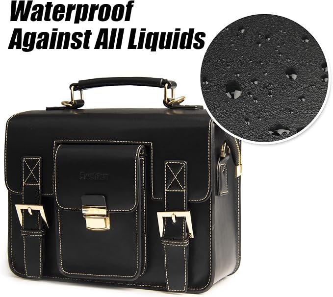 Cwatcun Leather Camera Bag Compact Shoulder Bag