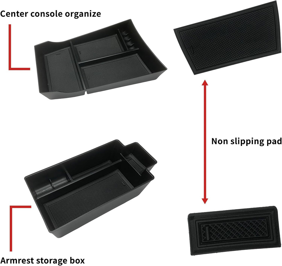 Zxiaochun 2PCS Center Console Organizer for 2021-2026 Rogue S/SV/Rock Creek