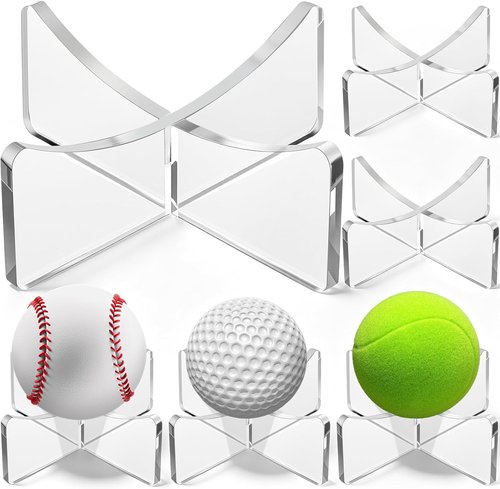 Mudder Acrylic Ball Stand - Clear Display Holder for Football, Basketball, Soccer | 3.54 x 1.3 Inch