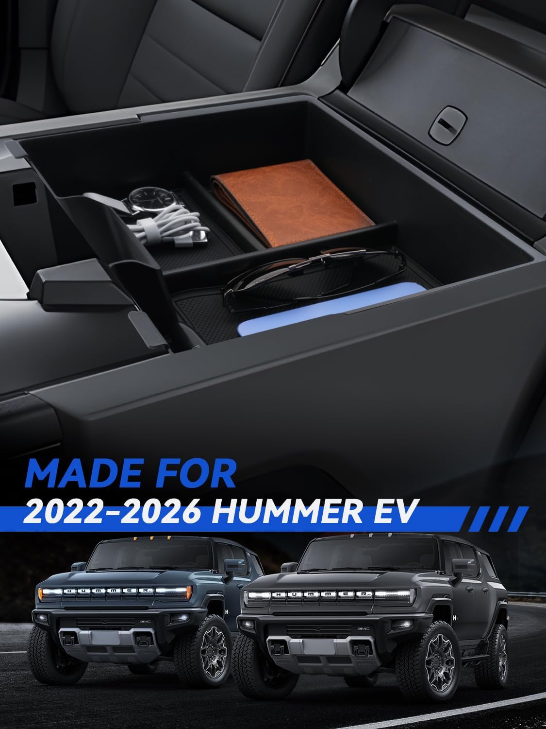 for Nissan Titan Center Console Organizer 2016-2019 2020 2021 2022 2023 2024 2025 Nissan Titan Accessories Armrest Tray Middle Storage Box Insert Container Durable ABS Plastic