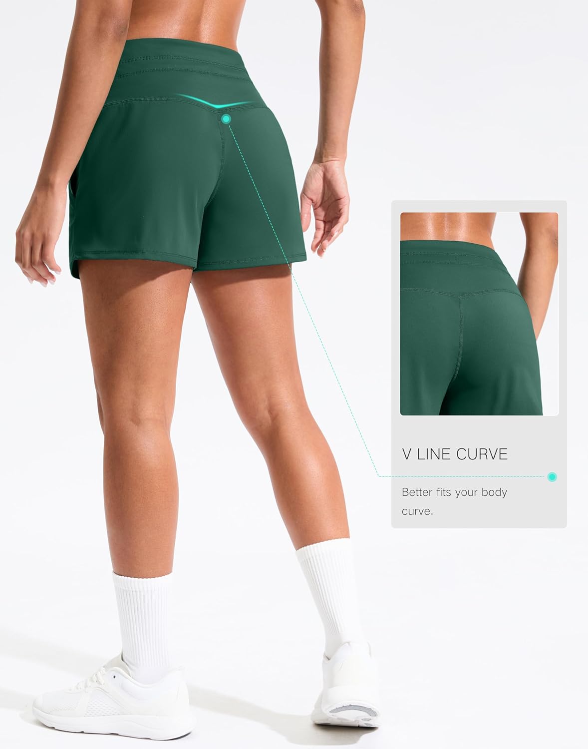Soothfeel Women's Running Shorts - Quick Dry High Waisted Athletic Shorts with Pockets | 3.5" Length