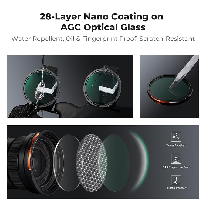 K&F CONCEPT 67mm Magnetic 1s Swap 5-Pack: CPL + VND2-32 + Black Diffusion 1/4 +