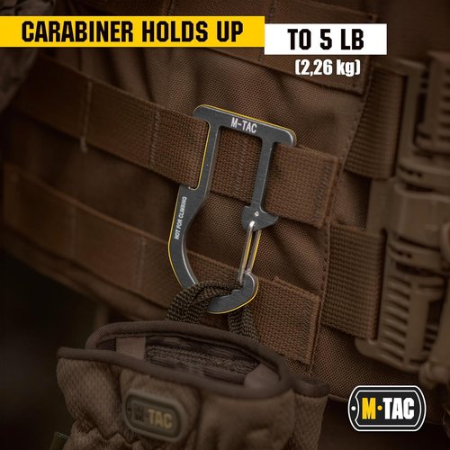 M-Tac Carabiner Clip Molle Compatible Snap Hook for Tactical Vest Backpack D-Ring (Set of 3)