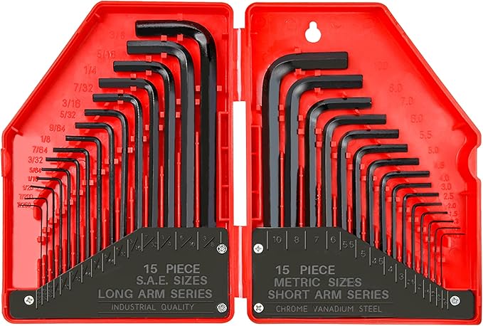 YIYITOOLS 30-Piece Hex Key Set and EKLIND 11-Piece Hex Key Set - Industrial Grade Alloy Steel Allen Wrench Sets with Storage Case