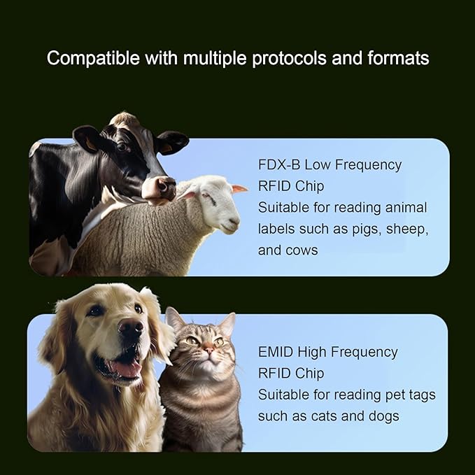 GOWENIC Pet Microchip Scanner, Rechargeable FDX - B/EMID (15/10) Bit Micro Chip Reader Scanner 134.2khz / 125khz, 1.44" TFT Display, for Animal/Pets/Pigs/Dogs/Cats