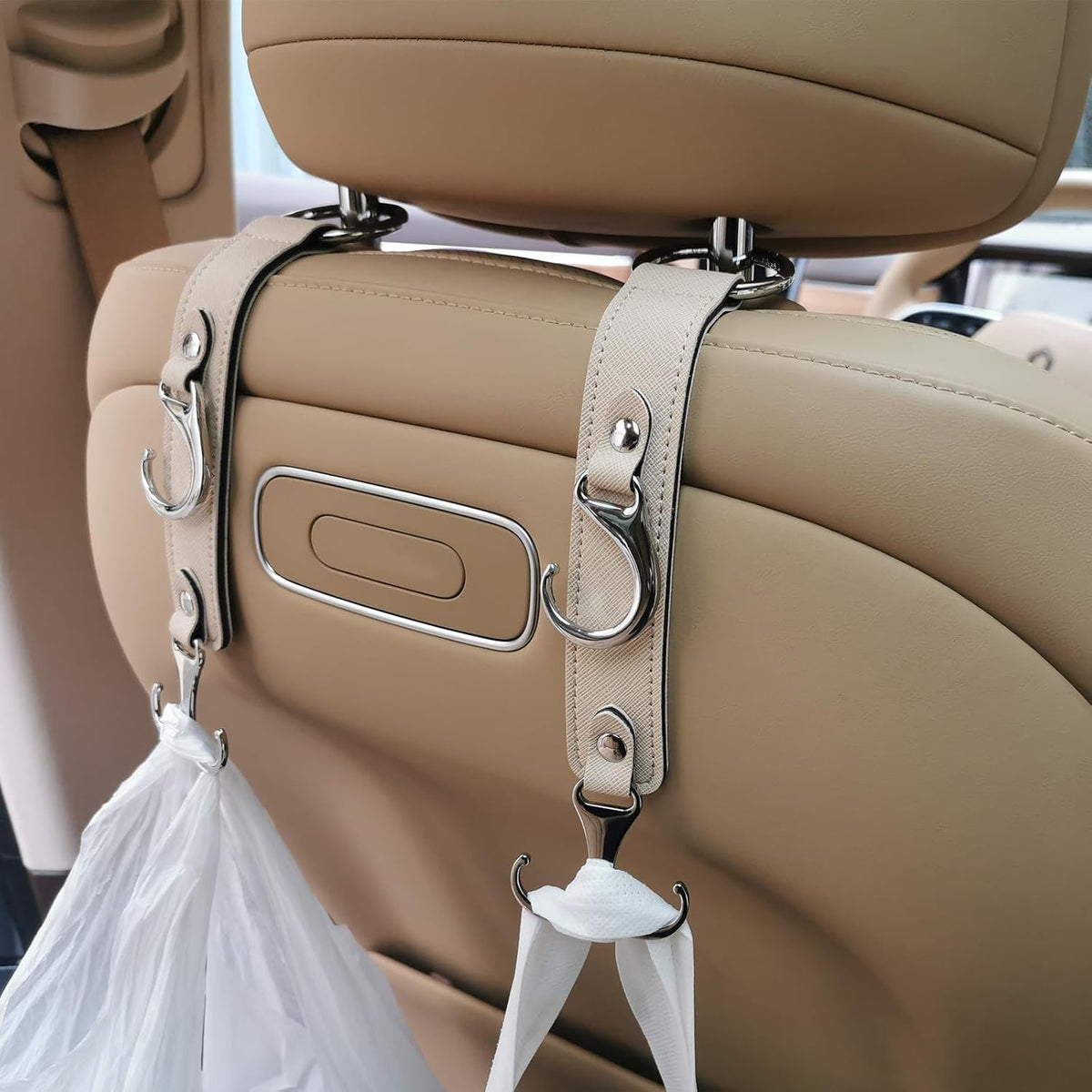 Car Headrest Hook Faux Leather Hanger Purse Bag Holder Purse Hook