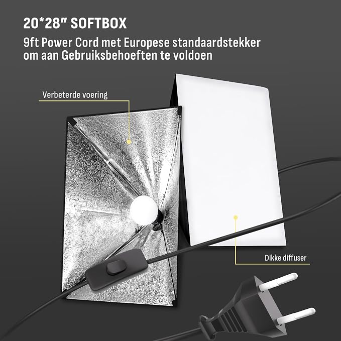 NiceVeedi Softbox Photography Lighting Kit, Overhead Studio Lights