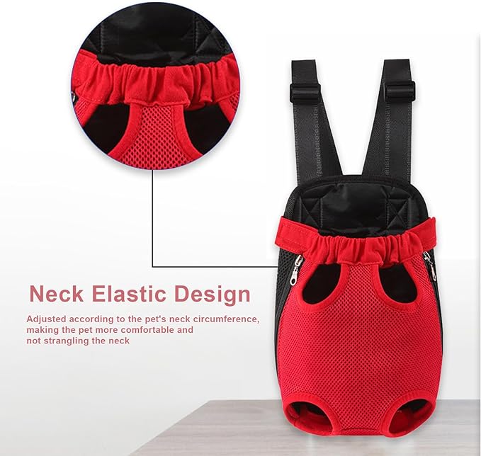 Dog Carrier Backpack, Adjustable Puppy Front Carrier Backpack, Ventilated Dog Chest Carrier for Hiking Camping Travel, Sling Bag for Small Medium Dog Cat Rabbit Puppies, Suit 13-15 lbs (Beige, XL)
