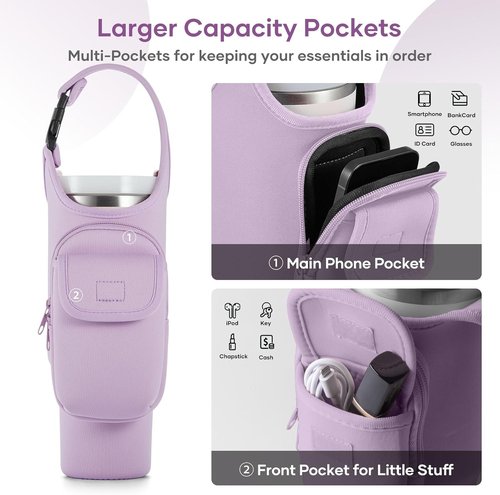 Bufilea Carrier Bag - Insulated Neoprene Crossbody Bag with Phone Holder for Stanley 40/30oz Tumblers