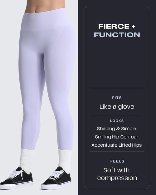 Aoxjox Seamless Workout Leggings for Women - High Waisted Smile Contour Yoga Pants | 26" Length