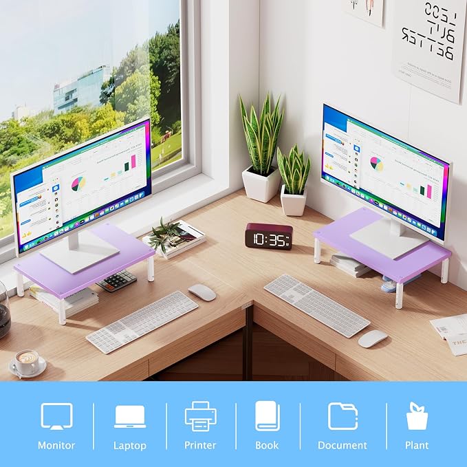 OPNICE Desk Organizers and Accessories, Adjustable Computer Monitor Stand Riser