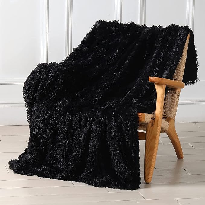 Tuddrom Decorative Extra Soft Faux Fur Blanket Twin Size 70" x78", Reversible