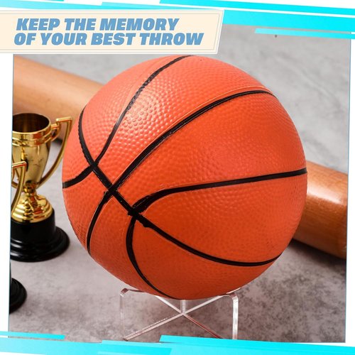 Mudder Acrylic Ball Stand - Clear Display Holder for Football, Basketball, Soccer | 3.54 x 1.3 Inch