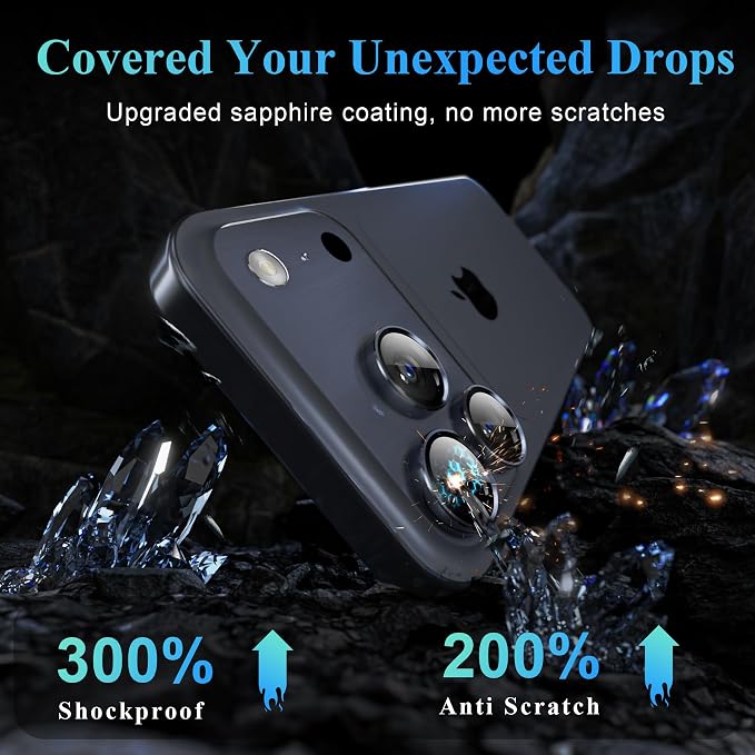 YWXTW Camera Lens Protector for iPhone 17 Pro/iPhone 17 Pro Max, Tempered Glass