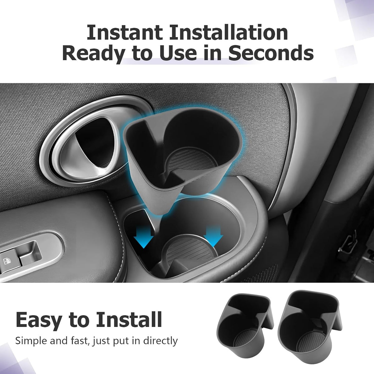 LUWU 2026 Palisade Accessories Rear Row Car Door Side Cup Holder Compatible with 2026 Palisade (SE/SEL/XRT PRO/Limited/Calligraphy) Interior Accessories TPE Material Cup Holder Insert 2-Pack