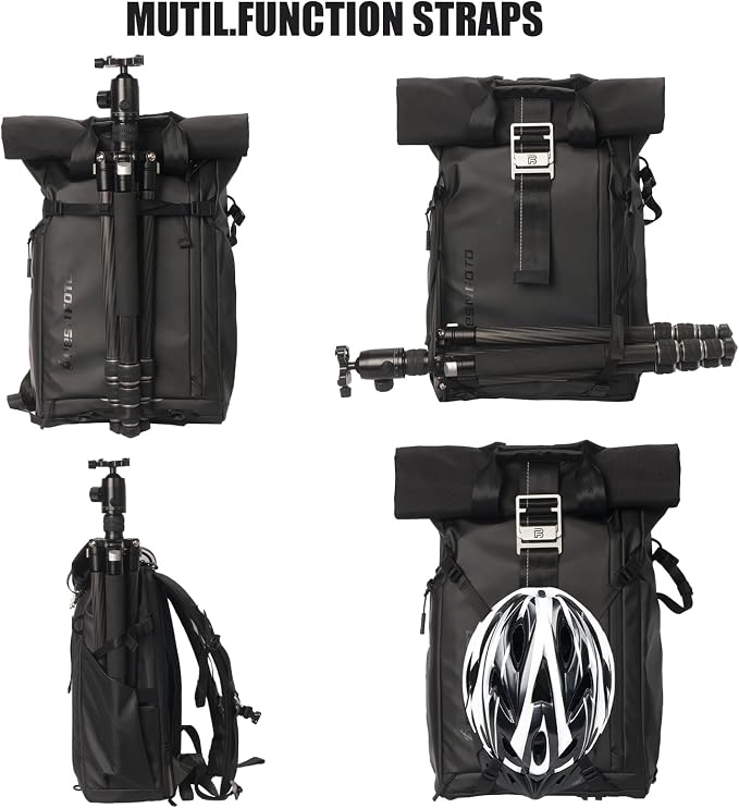 Besnfoto Waterproof Camera Backpack, Rolltop Photography Bag