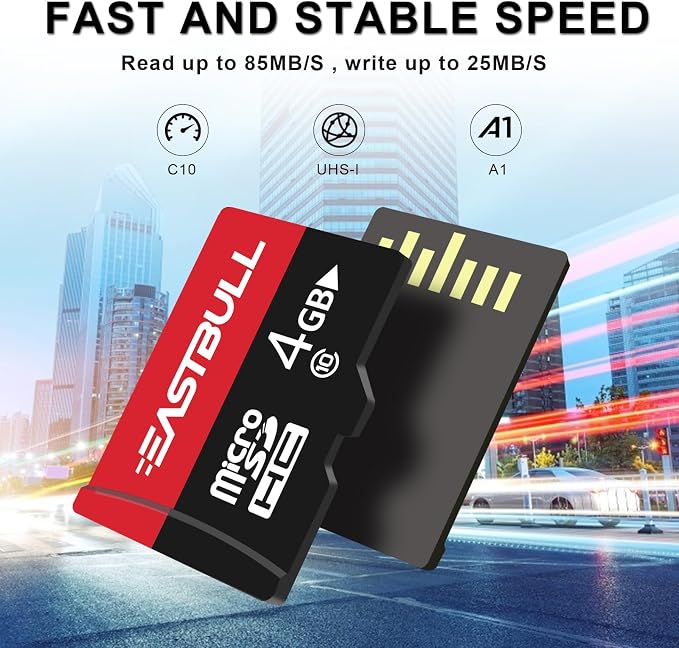 EASTBULL 4GB 5-Pack of Micro SD Cards, 4GB SD Cards Pack Full HD Video 90MB/s