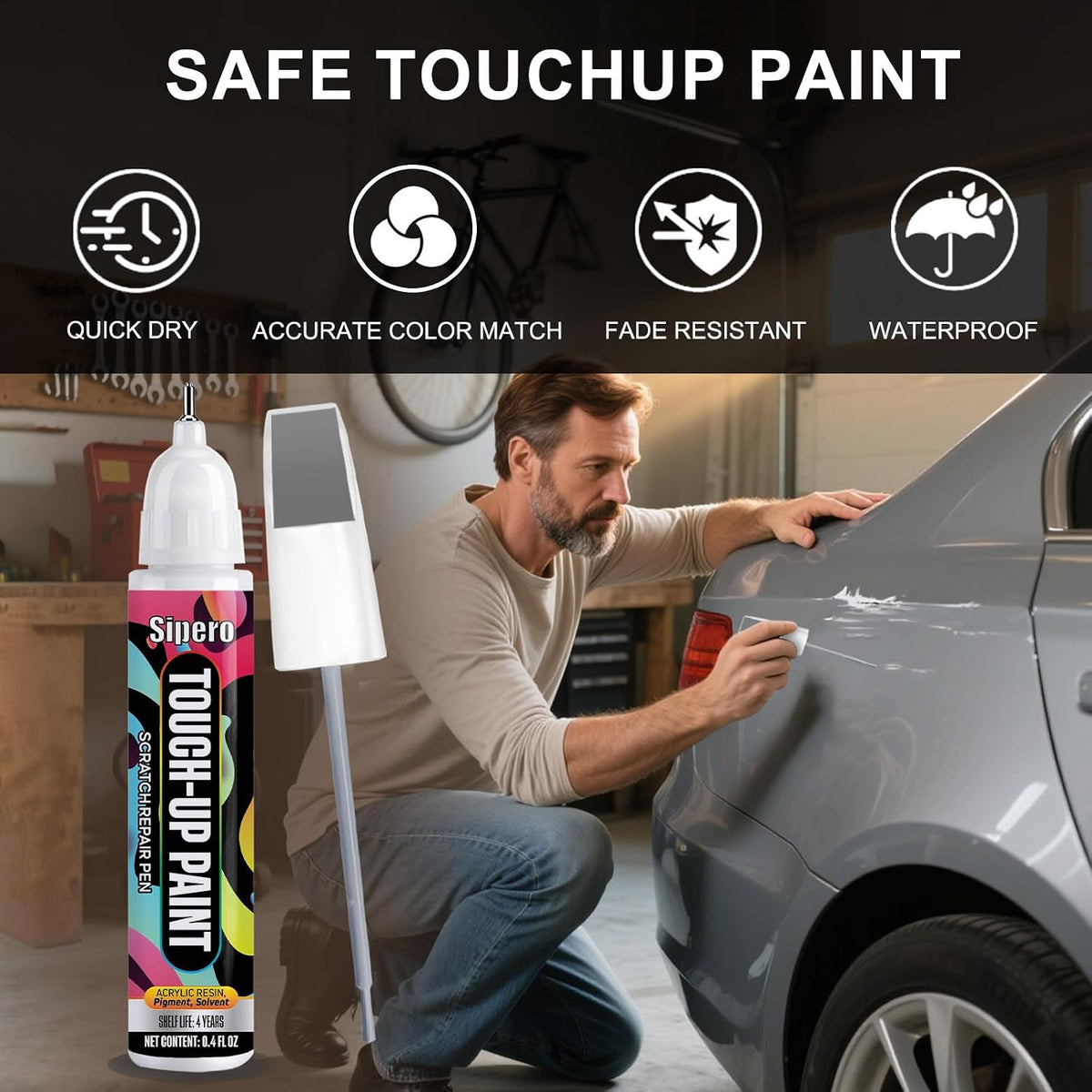 Brilliant Silver Metallic (K23) Touch Up Paint for Nissan – Exact Color Match Scratch Repair Pen – for Rogue, Altima, Sentra
