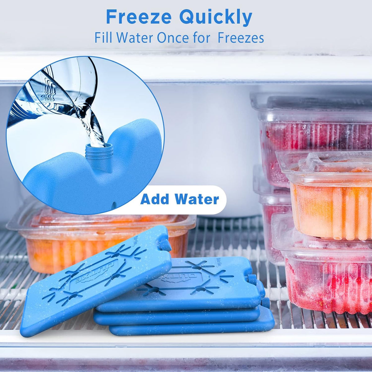 OUTXE Ice Packs - Reusable Ultra-Thin Freezer Packs for Lunch Boxes | Keep Food Fresh & Cold