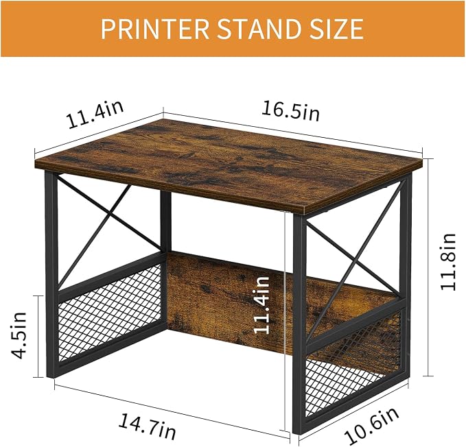 Printer Stand for Desk, Desktop Printer Stand Shelf Organzier for Home Office