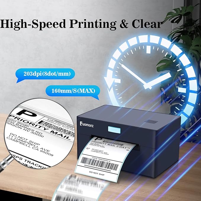 Thermal Shipping Label Printer for Small Businesses，4x6 Wireless Shipping Label