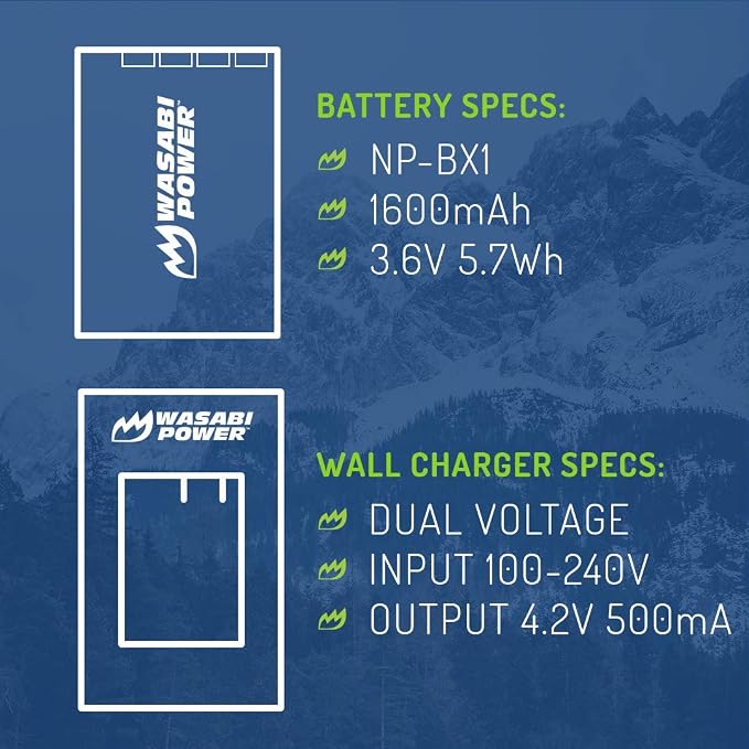 Wasabi Power NP-BX1 Battery and Charger