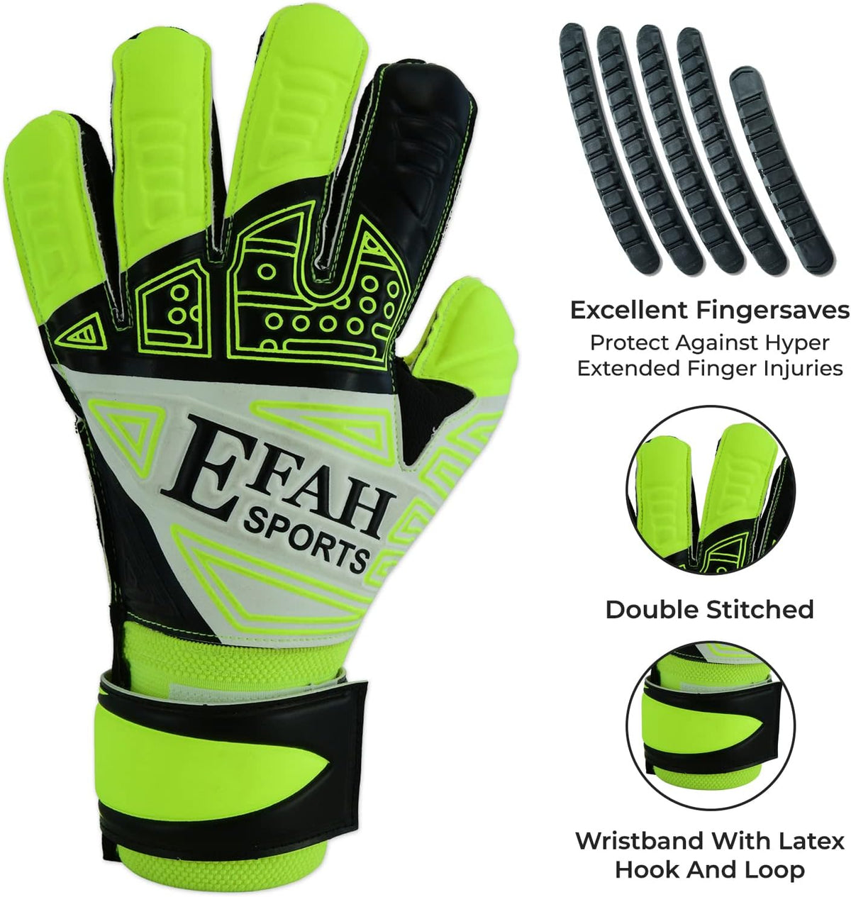 Regine Switzerland Soccer Goalkeeper Gloves - Youth Football Goalie Gloves with Fingersave & Double Wrist Grips